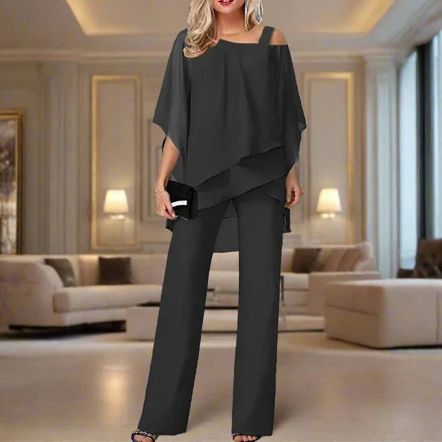 Street Wave Luxurious Chiffon Set For Elegant Evenings Women Loose Fit Two Piece Spring Summer