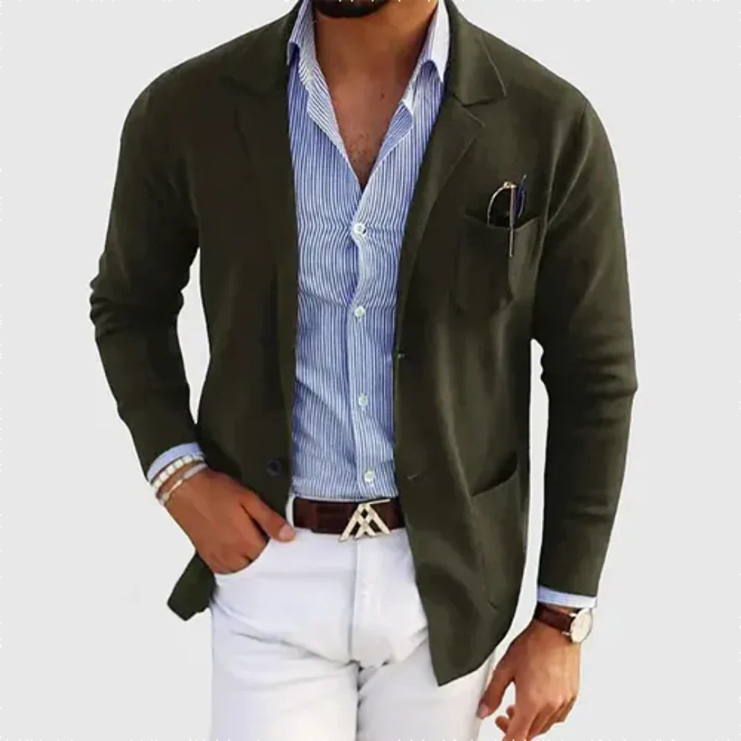 Street-wave Mens Casual Blazer Lightweight Soft Fabric With Relaxed Fit For Effortless Style