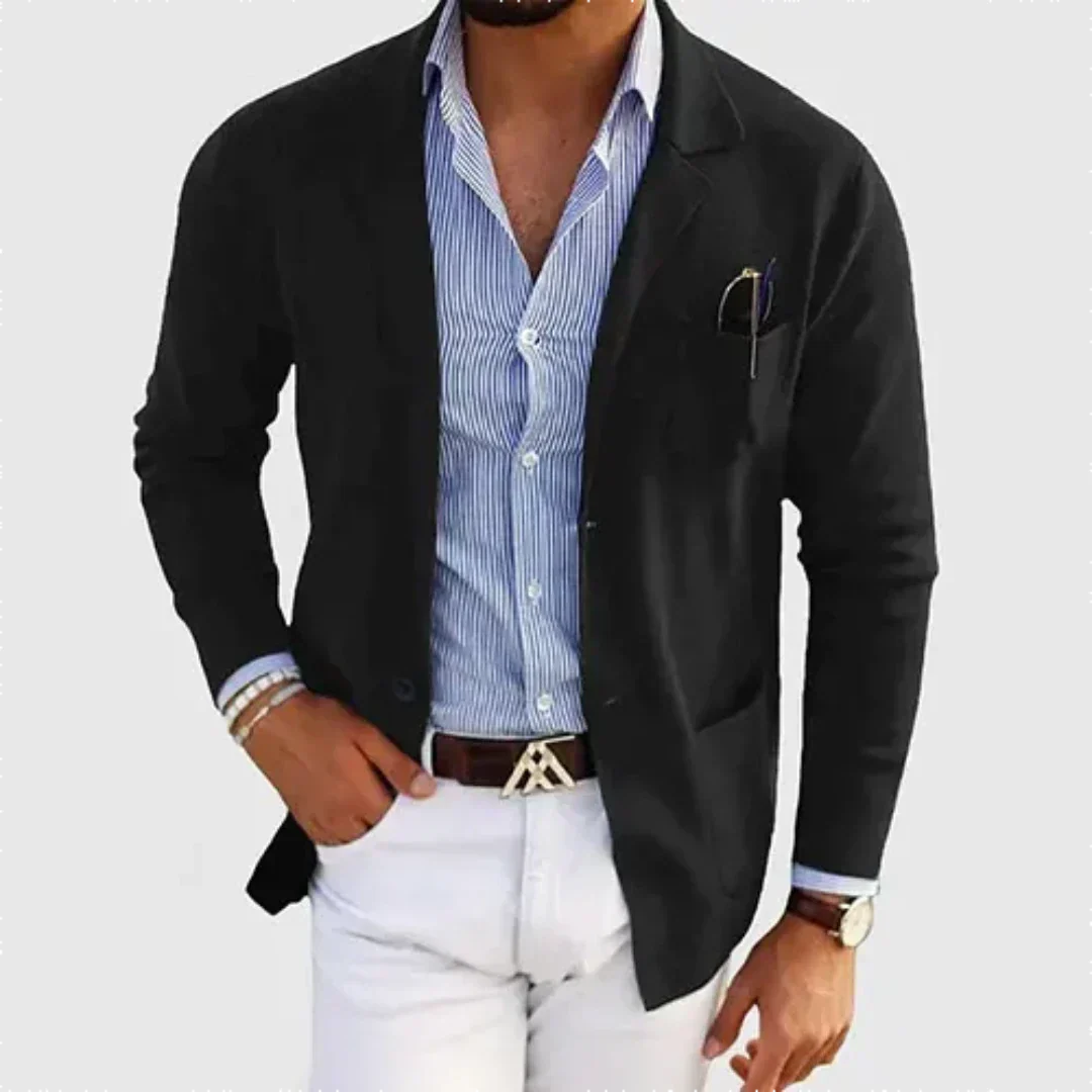 Street-wave Mens Casual Blazer Lightweight Soft Fabric With Relaxed Fit For Effortless Style