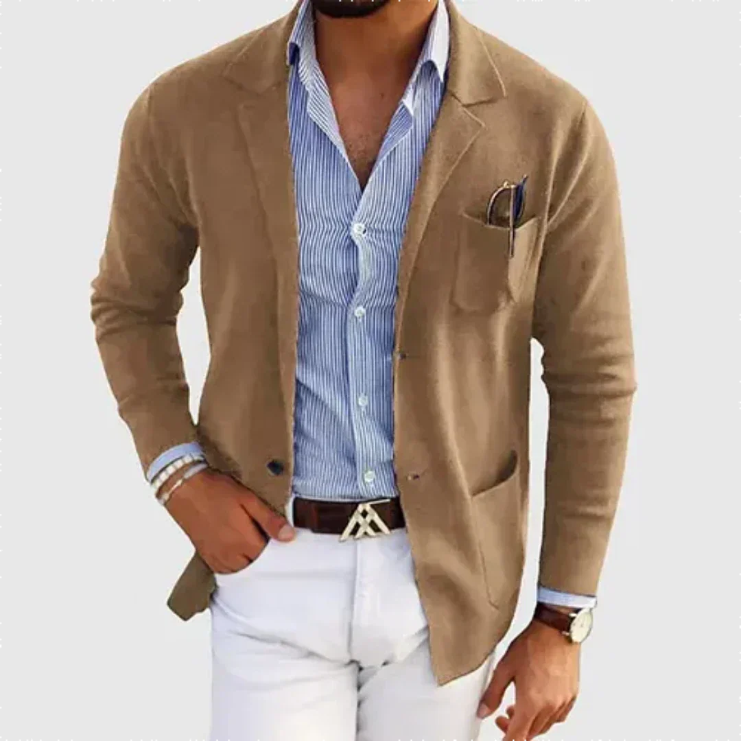 Street-wave Mens Casual Blazer Lightweight Soft Fabric With Relaxed Fit For Effortless Style