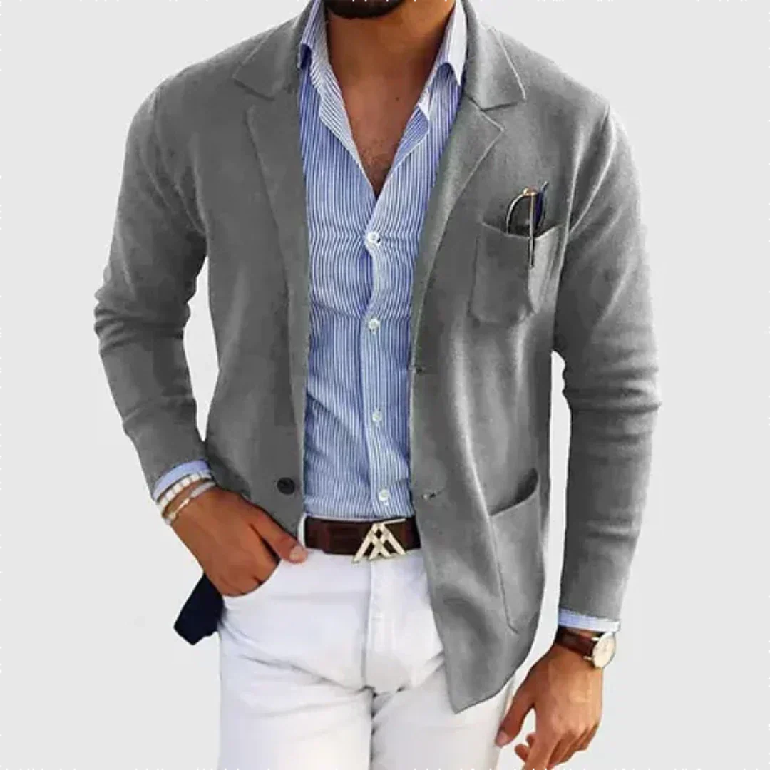 Street-wave Mens Casual Blazer Lightweight Soft Fabric With Relaxed Fit For Effortless Style