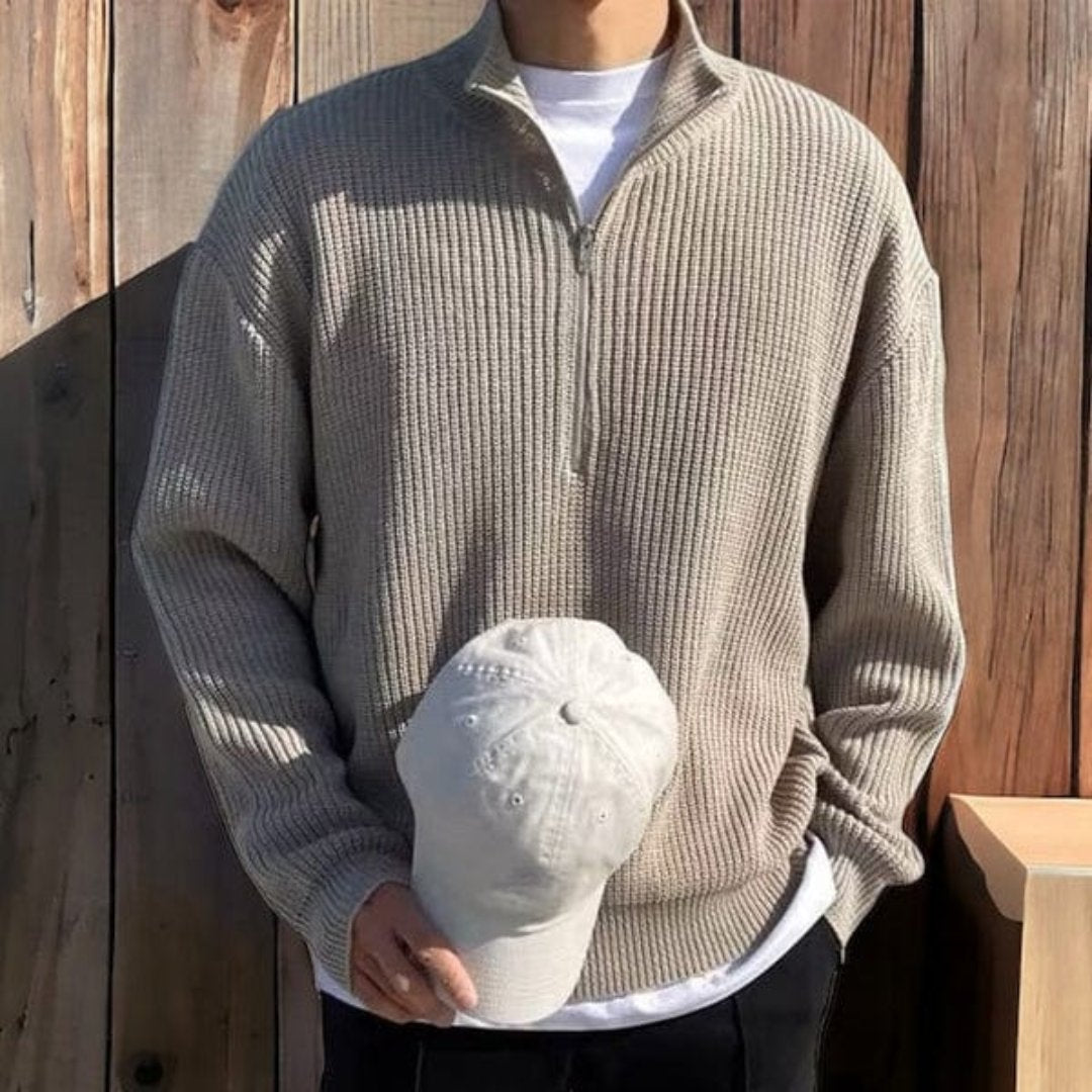 Street-Wave Half Zip Pullover For Men, Durable Comfort, Classic Old Money Style Essentials
