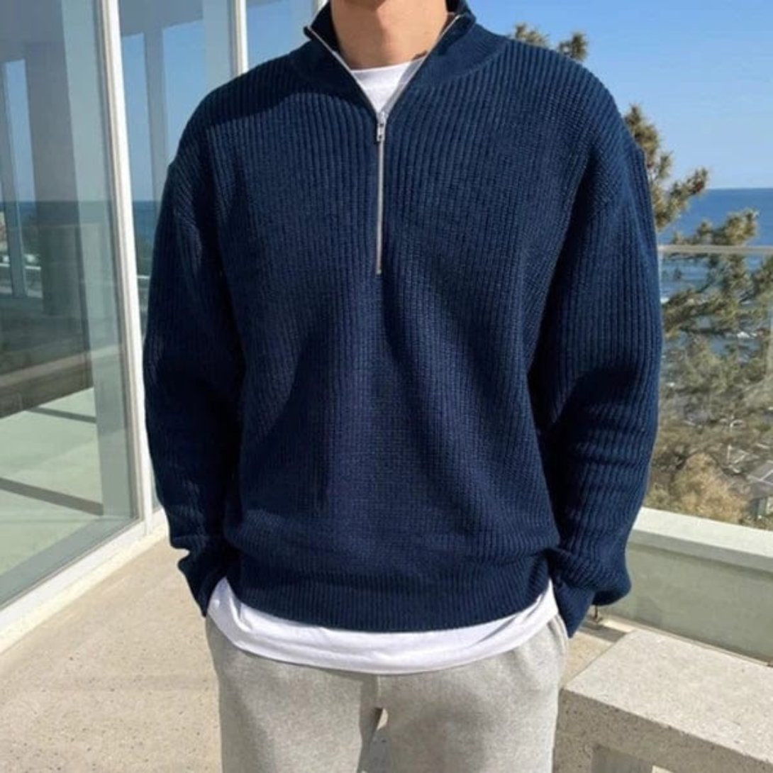 Street-Wave Half Zip Pullover For Men, Durable Comfort, Classic Old Money Style Essentials