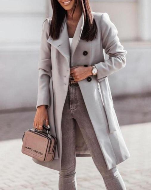 Street-Wave Long Wool Blend Coat With Belt Double-Breasted For Chic City Women Timeless All-Season Style