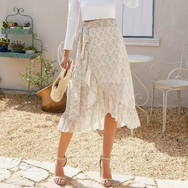 Isolde Chiffon Midi Skirt By Street Wave With Irregular Hem For Women Flowy Elegant Design