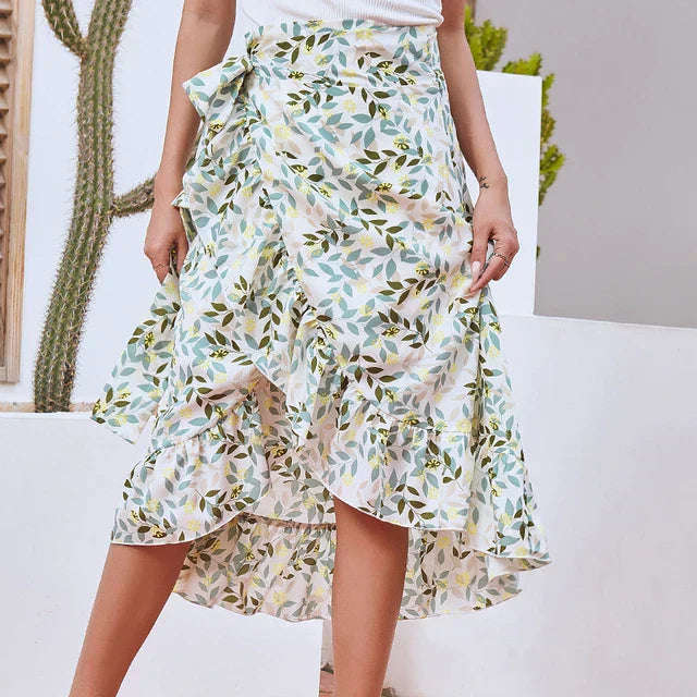Isolde Chiffon Midi Skirt By Street Wave With Irregular Hem For Women Flowy Elegant Design