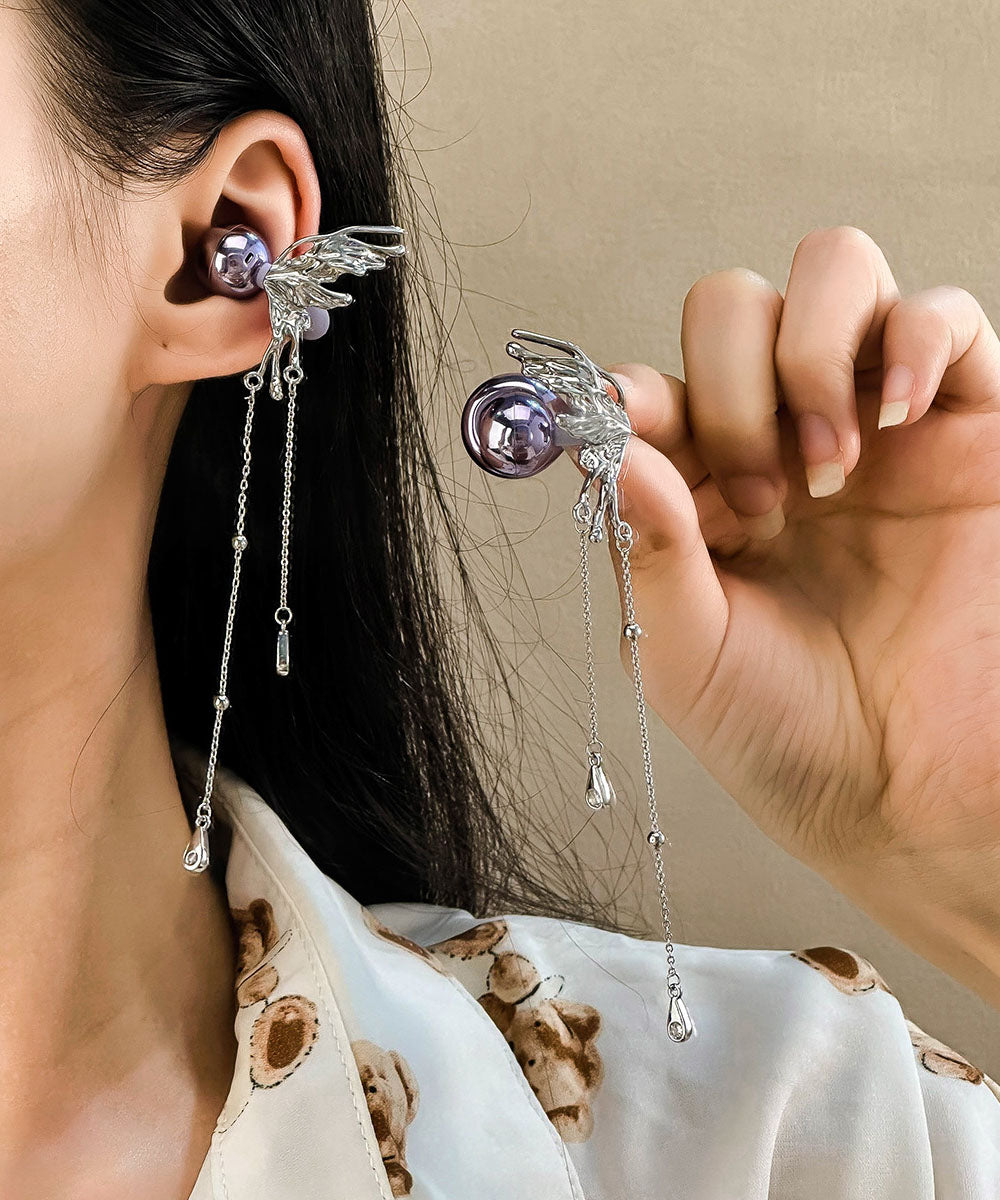 Boucles d'oreilles pendantes papillon à pompon en soie et cuivre, style décontracté - Street-Wave