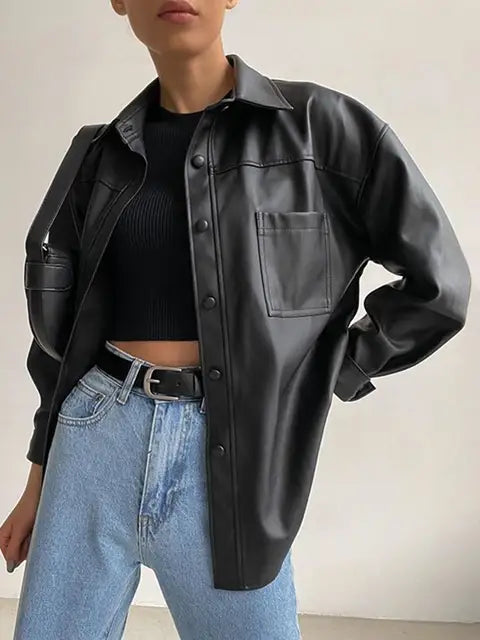 Leather Jacket For Women Streetwave Premium Leather With Long Sleeves Durable Comfort Versatile Everyday Wear