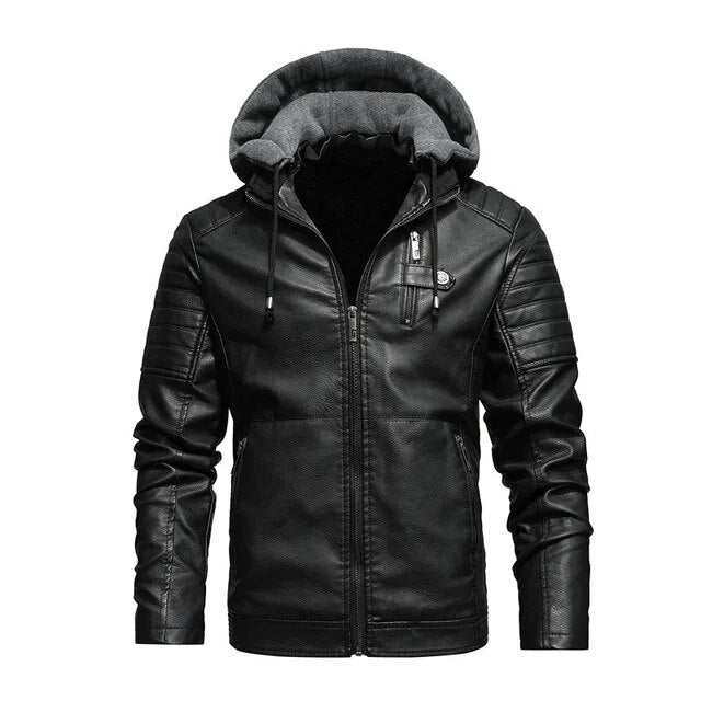 Street-wave Mens Hooded Jacket With Tailored Fit And Cozy Fleece Lining For Modern Men