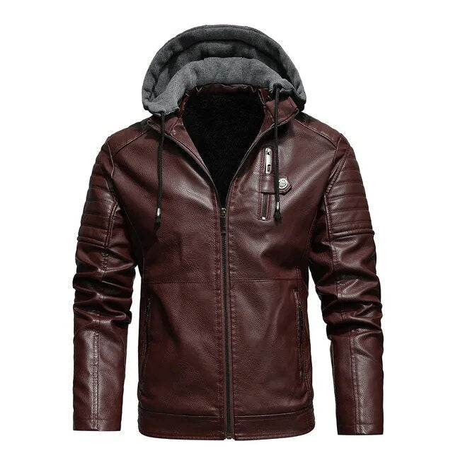 Street-wave Mens Hooded Jacket With Tailored Fit And Cozy Fleece Lining For Modern Men