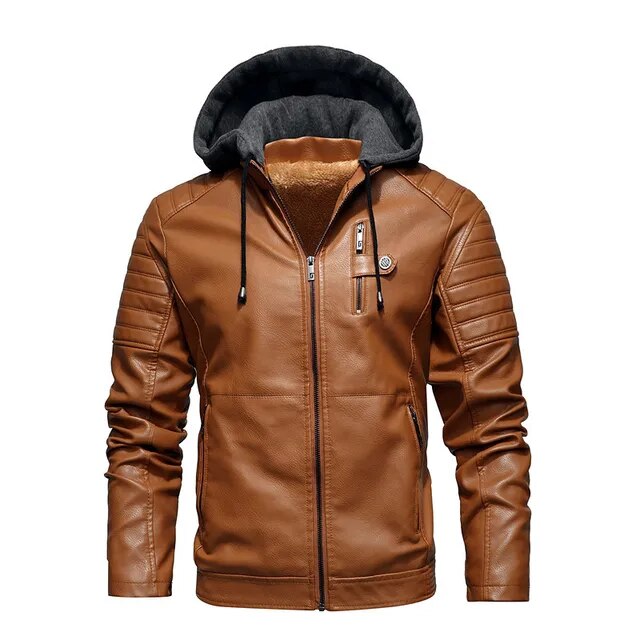 Street-wave Mens Hooded Jacket With Tailored Fit And Cozy Fleece Lining For Modern Men