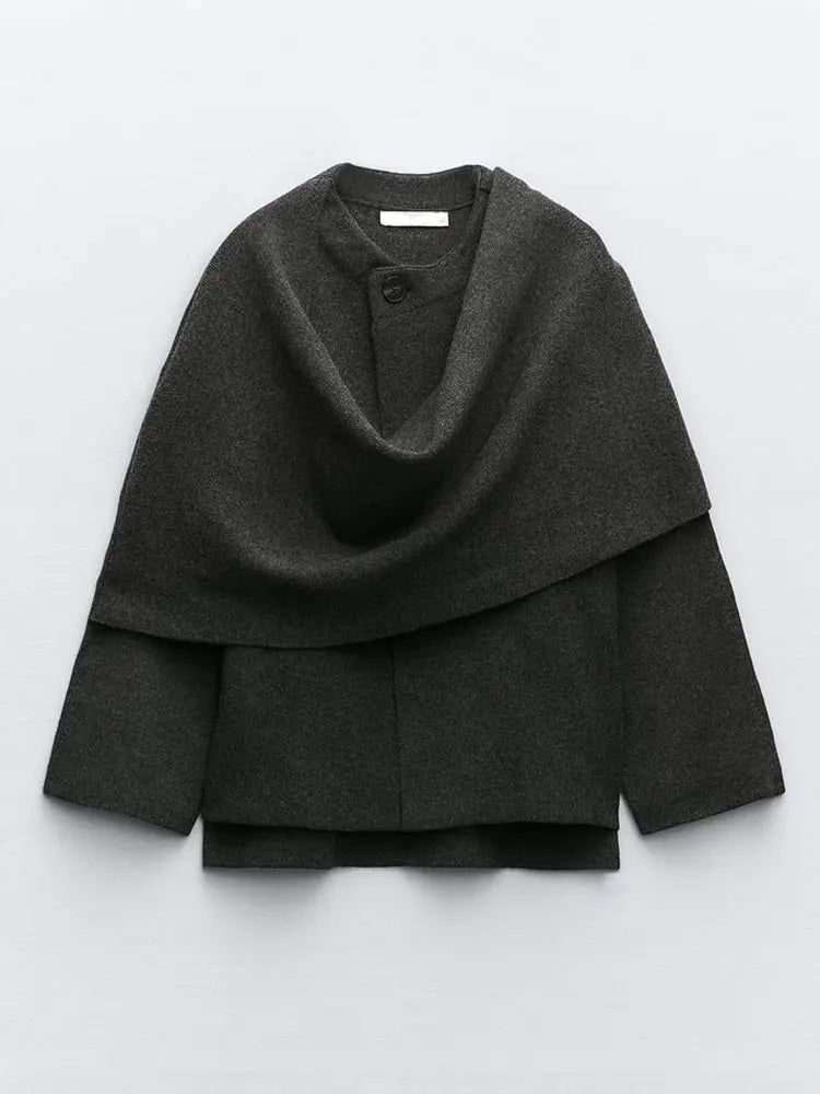 Street-wave Wool Shawl Mantle for Women Cozy Elegant Wrap Coat Durable Comfort For Everyday Wear