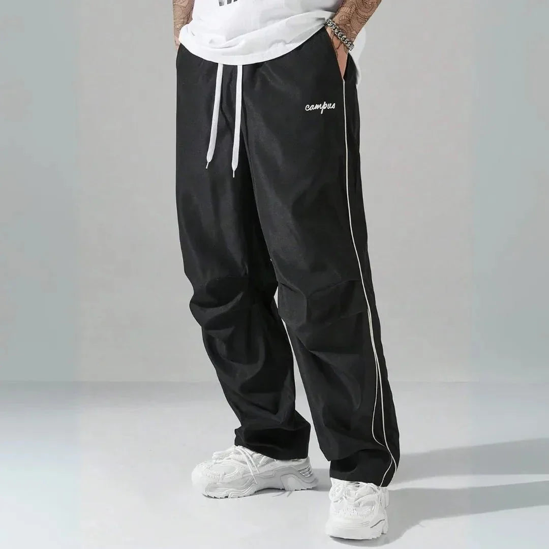 Waylynn Charlie Side Piping Track Pants Unisex Relaxed Fit Drawstring