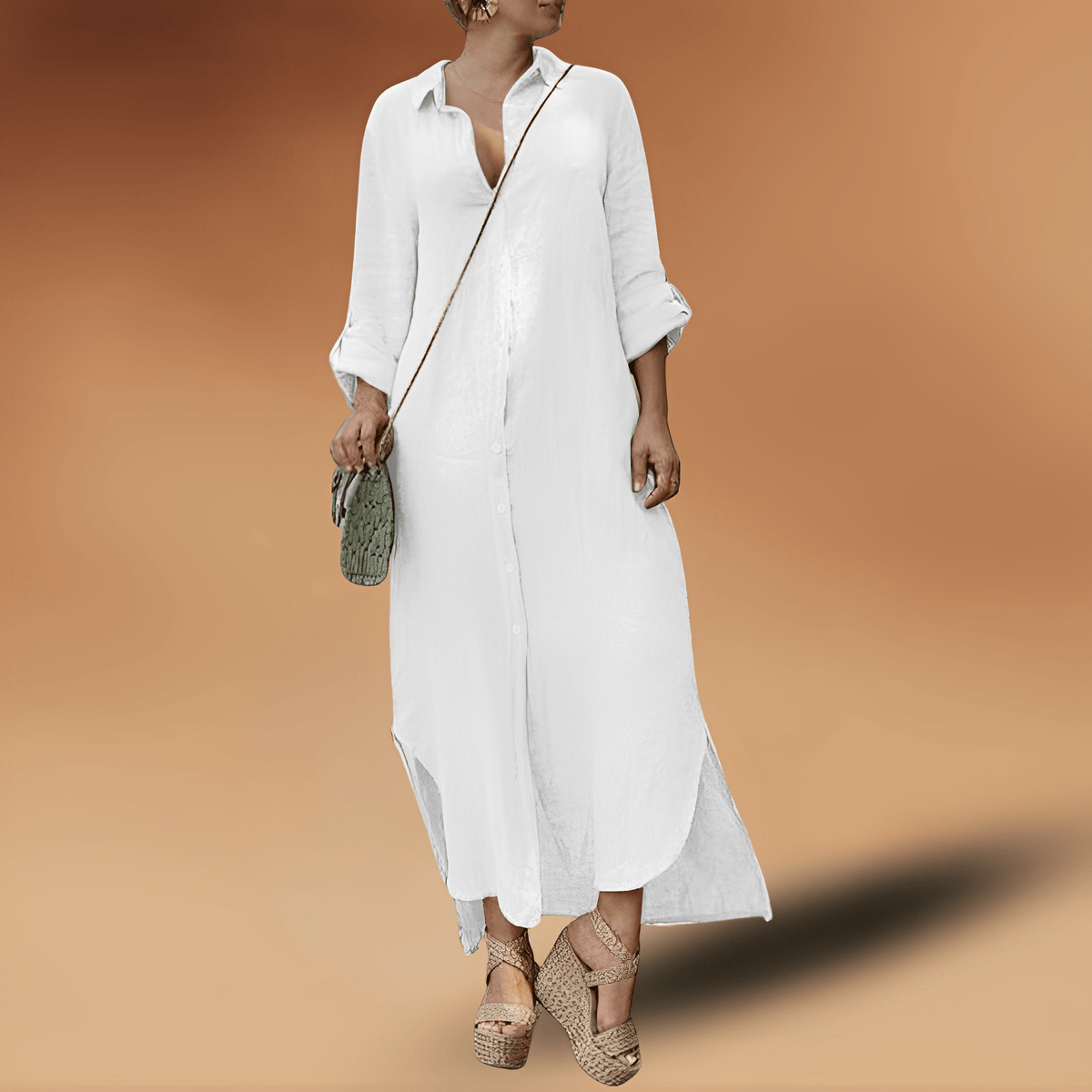 Streetwave Linen Dress For Women With Long Sleeves Timeless Breathable Comfort Everyday Style