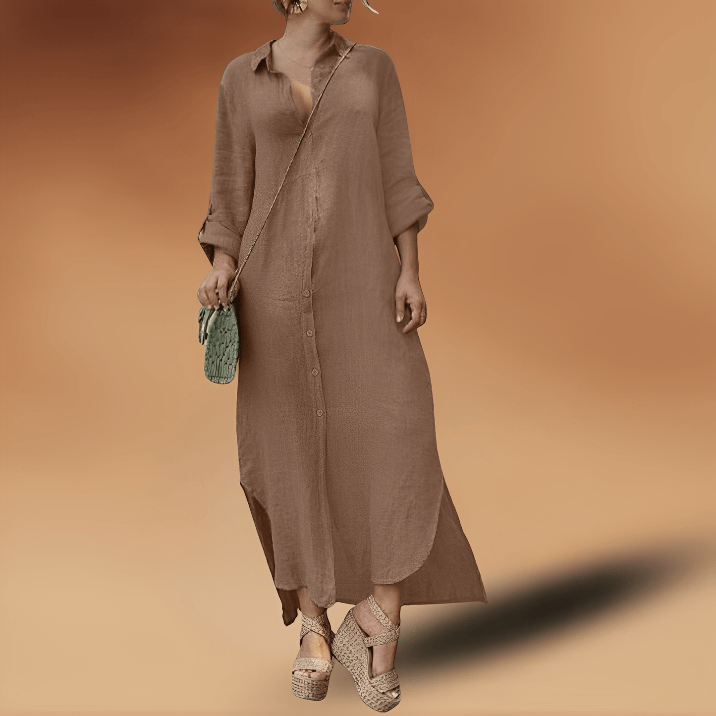 Streetwave Linen Dress For Women With Long Sleeves Timeless Breathable Comfort Everyday Style
