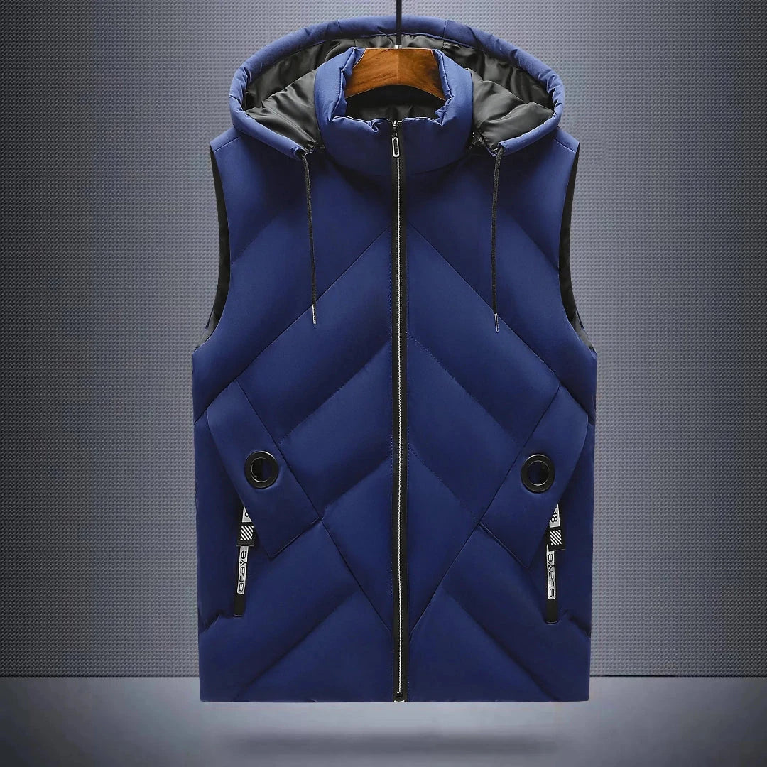 Waylynn Chase Arctic Hooded Vest Unisex Warm Diagonal Quilting