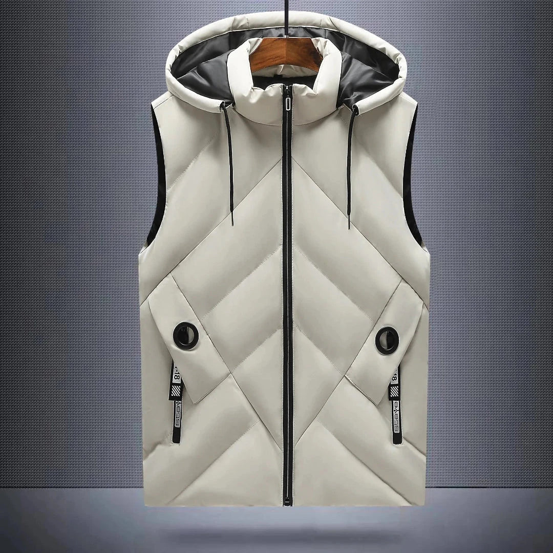 Waylynn Chase Arctic Hooded Vest Unisex Warm Diagonal Quilting