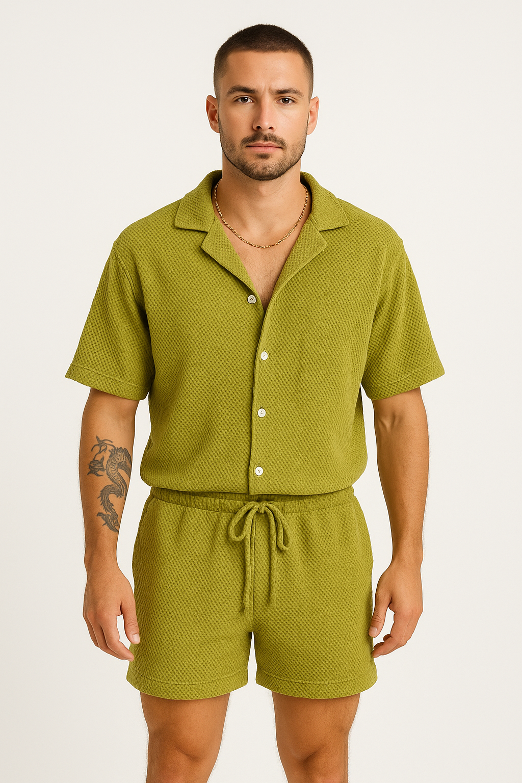 Nordisk Flair Mens Button Up Shirt Relaxed Fit Short Sleeve Breathable Cotton Casual Style