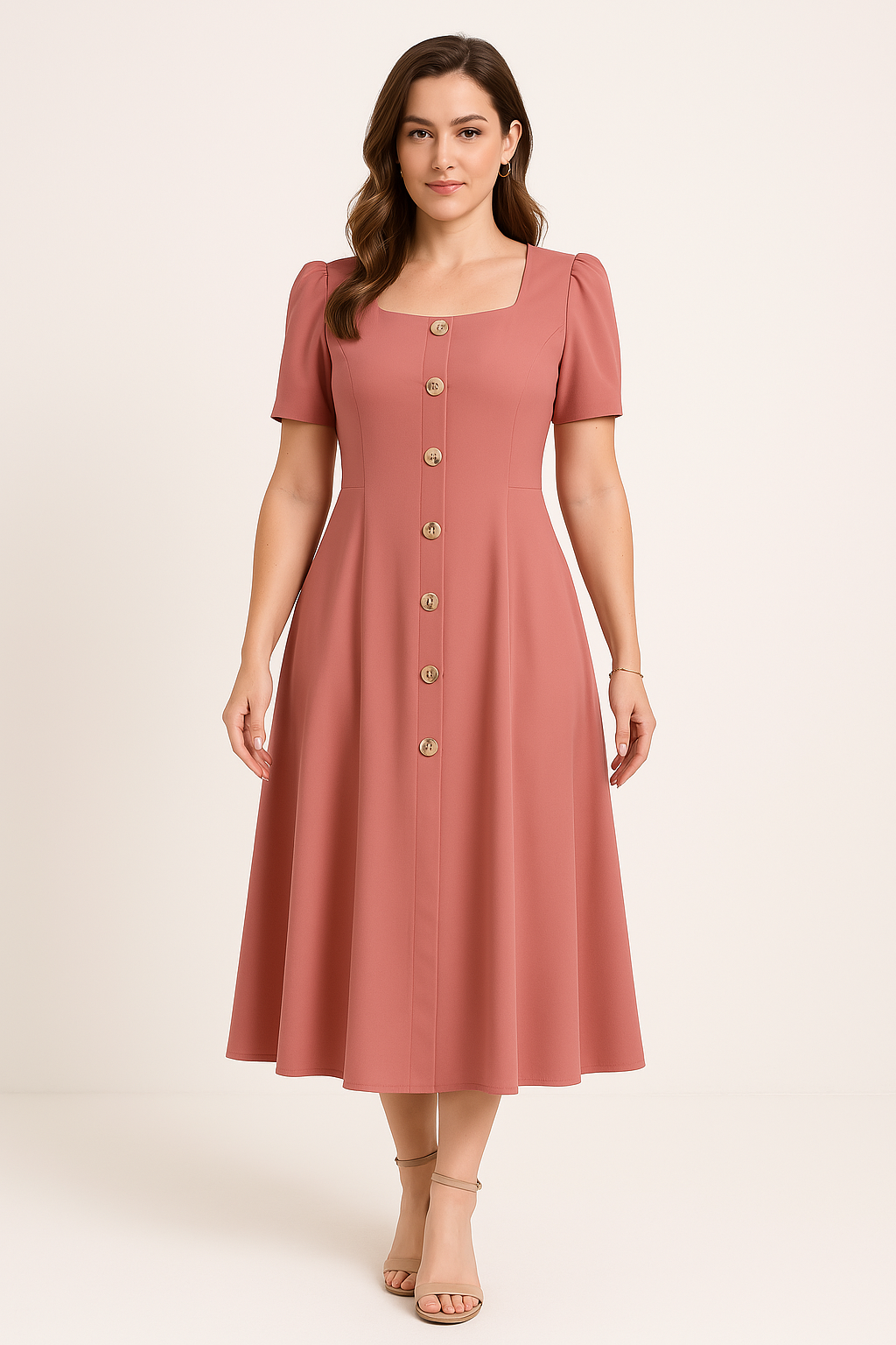 Street-Wave Women's Knit Midi Dress Slim Fit Flattering