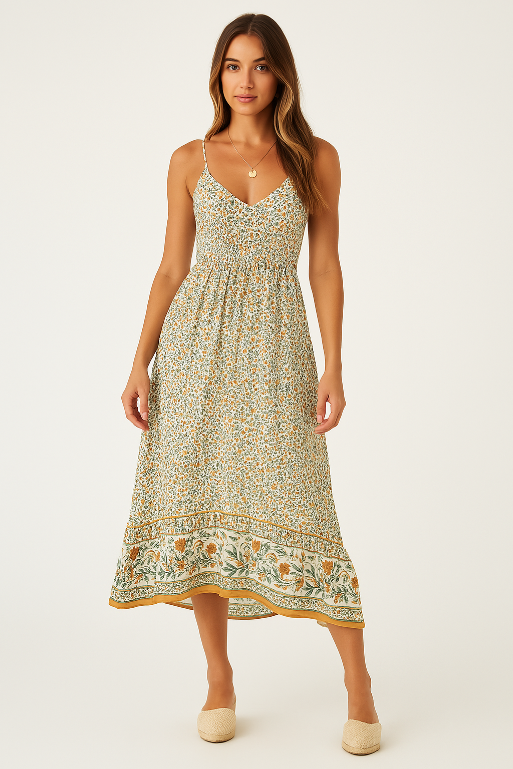 Street Wave Floral Print Maxi Dress For Women Boho Breathable V Neck