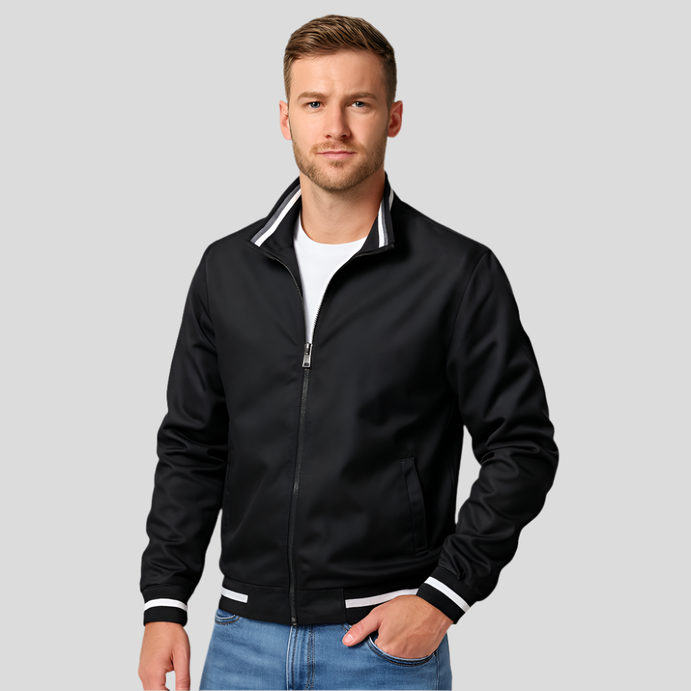 Street-Wave Men's Lightweight Jacket With Contrast Stripes For Urban Style And Versatility