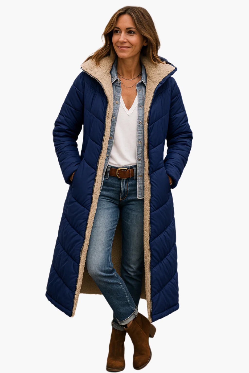 Street Wave Quilted Fleece Lined Puffer Coat For Women Warmth And Comfort