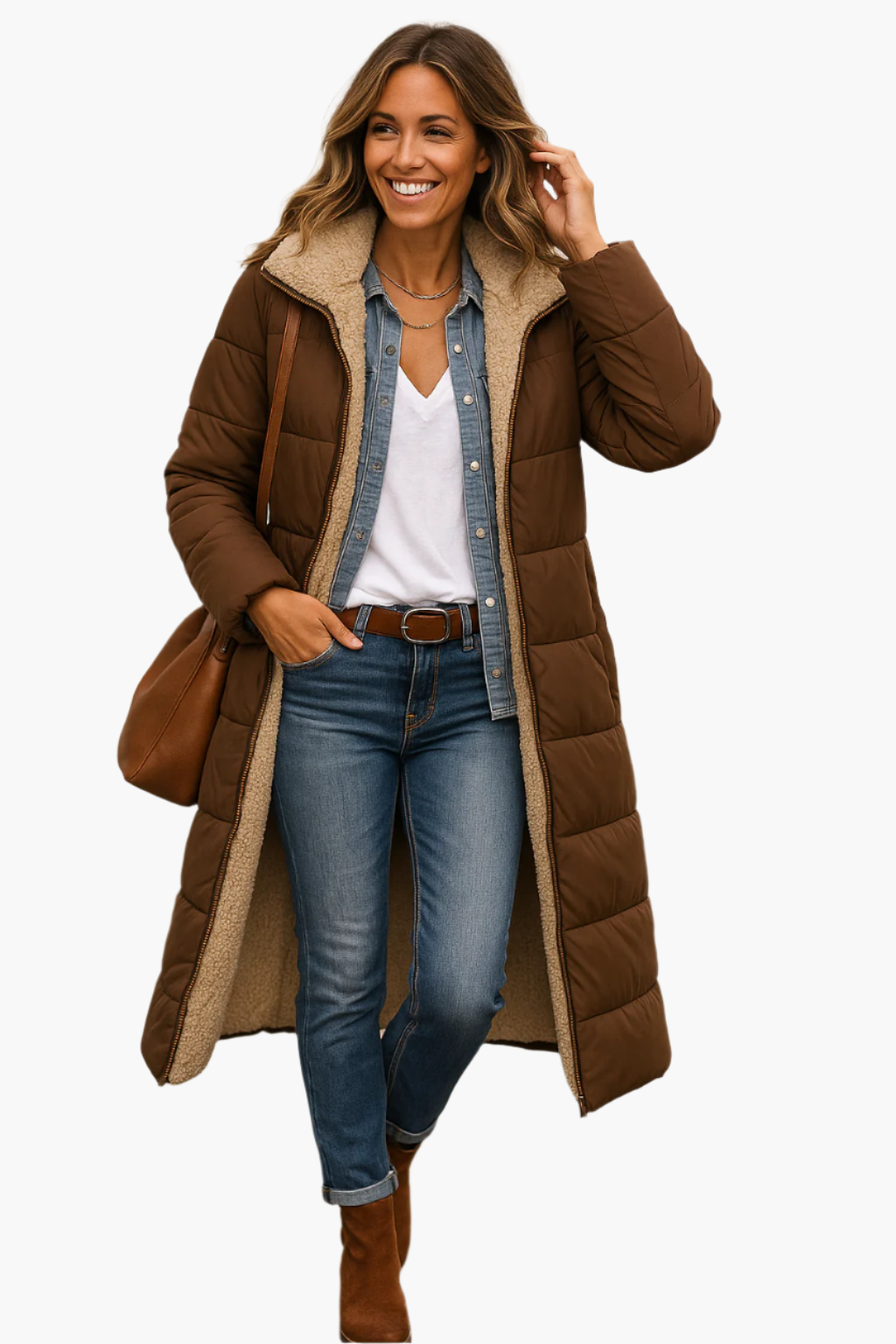 Street Wave Quilted Fleece Lined Puffer Coat For Women Warmth And Comfort
