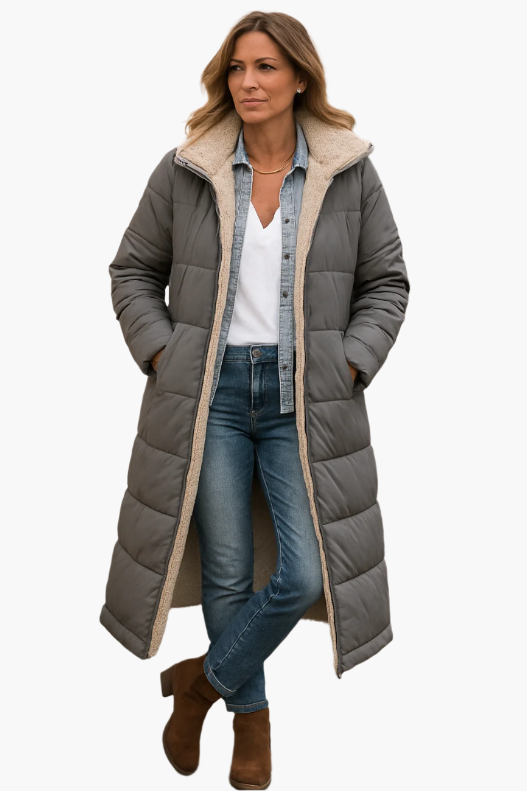 Street Wave Quilted Fleece Lined Puffer Coat For Women Warmth And Comfort