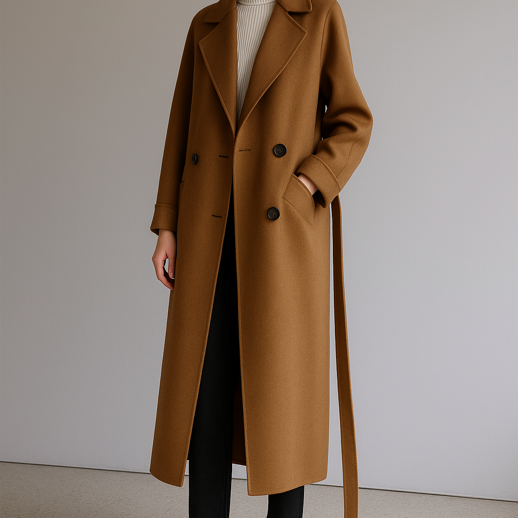 Street Wave Long Overcoat For Urban Professionals With Elegant Flowing Silhouette