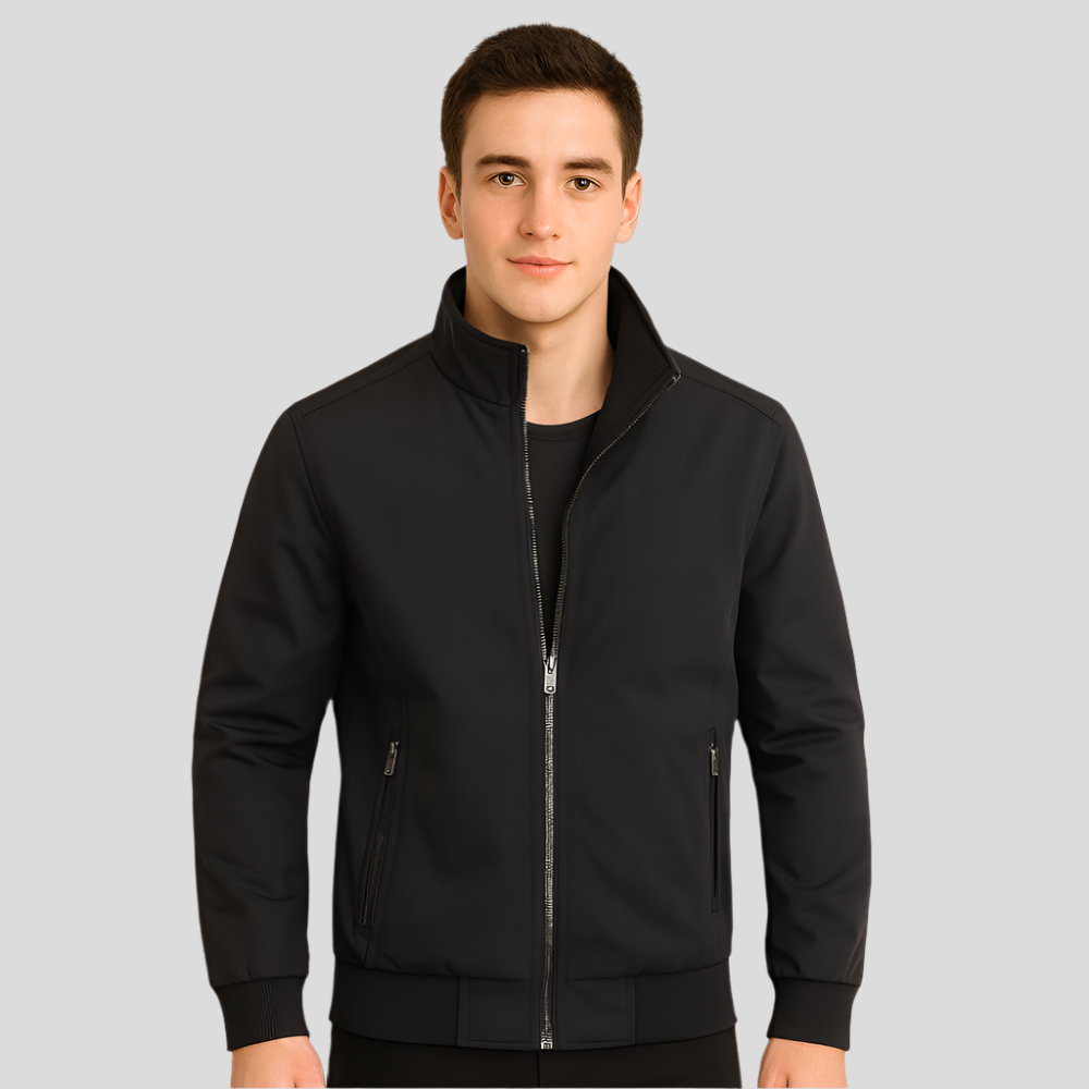 Street-Wave Lightweight Zip-Up Jacket For Men, Classic Everyday Wear, Modern Fit