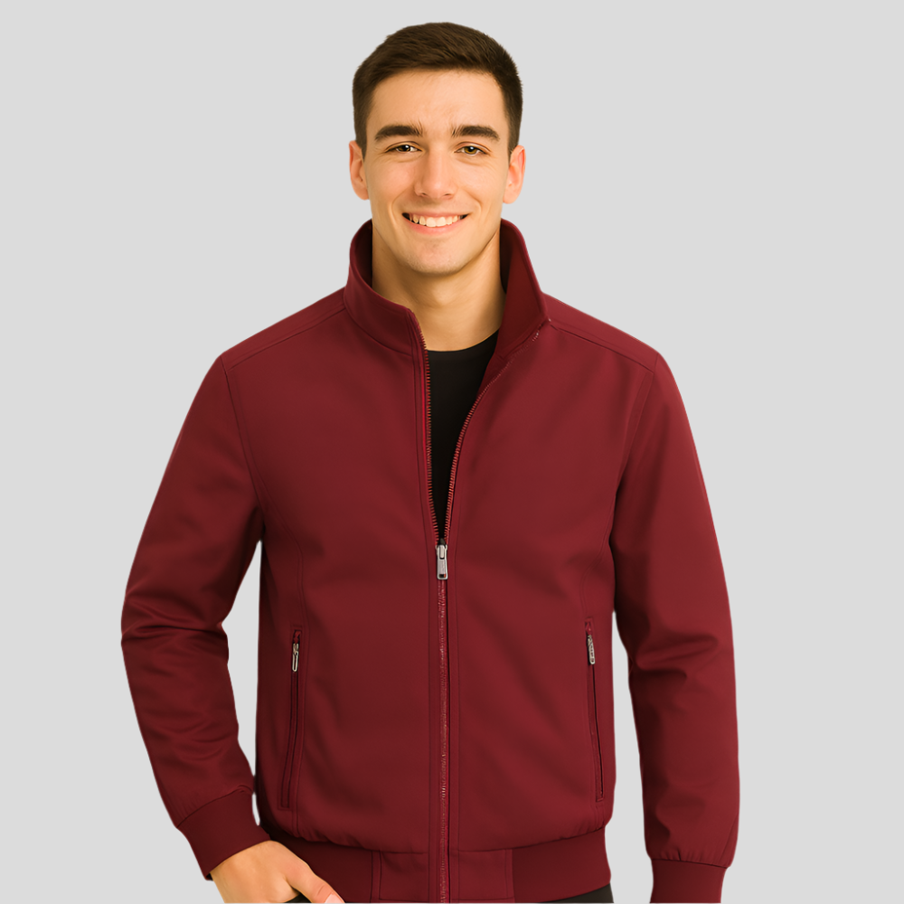 Street-Wave Lightweight Zip-Up Jacket For Men, Classic Everyday Wear, Modern Fit