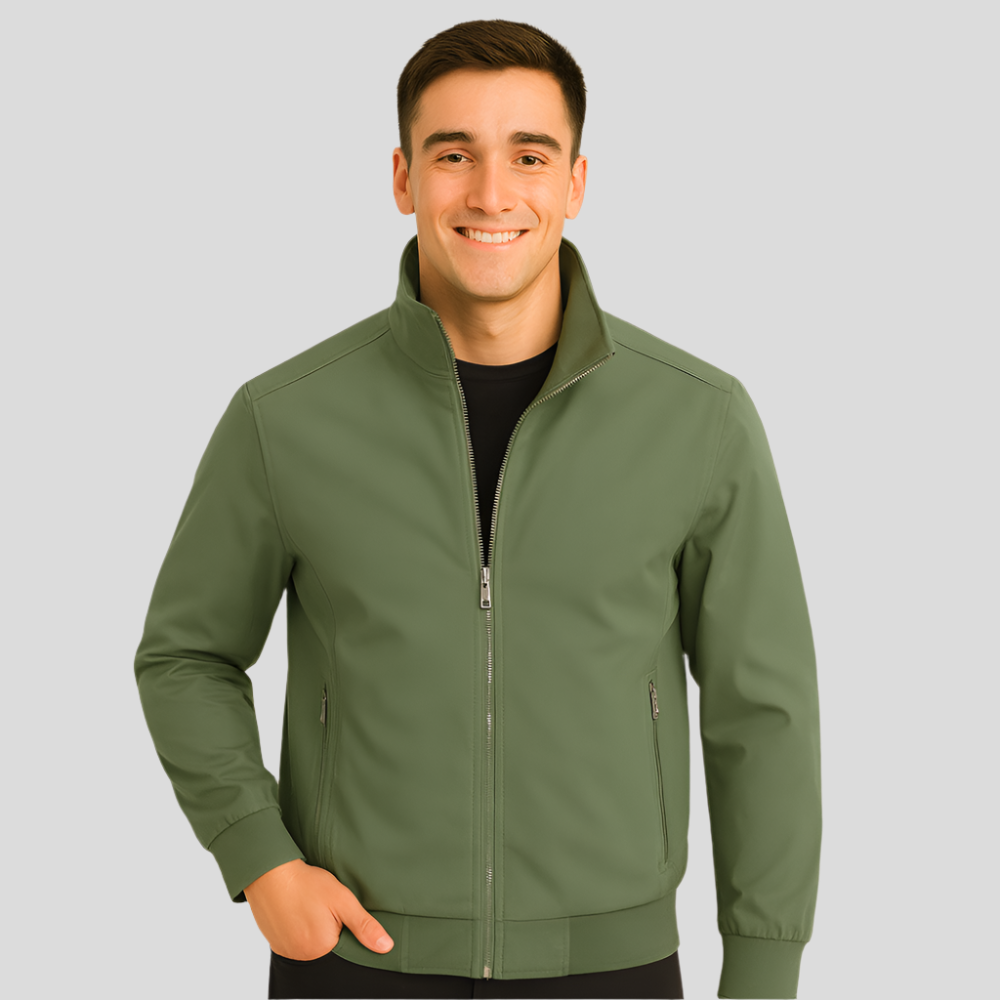 Street-Wave Lightweight Zip-Up Jacket For Men, Classic Everyday Wear, Modern Fit