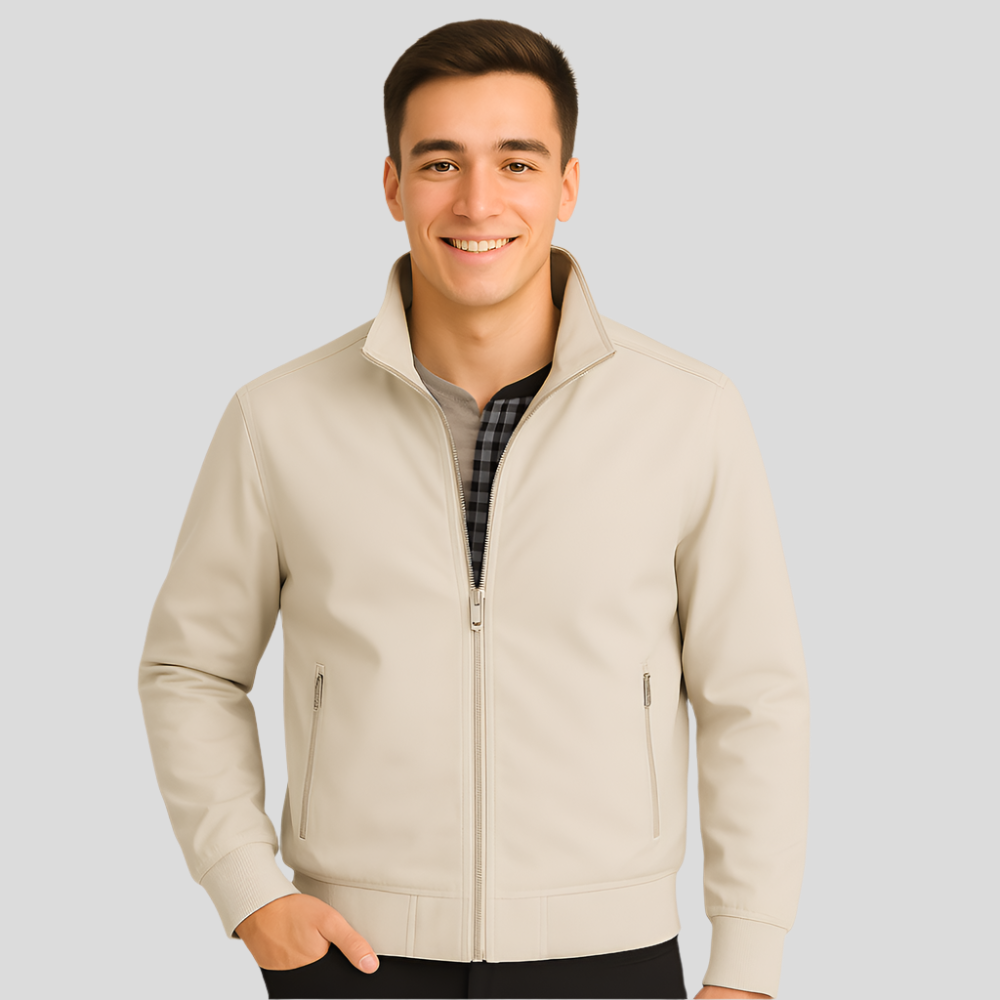 Street-Wave Lightweight Zip-Up Jacket For Men, Classic Everyday Wear, Modern Fit
