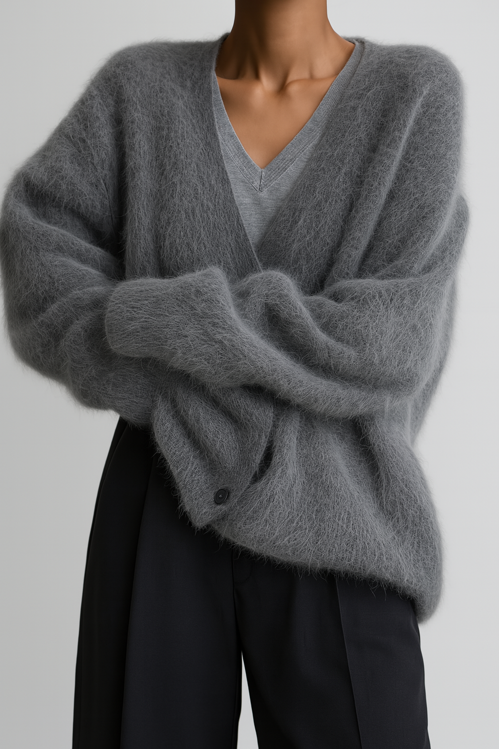 Street-Wave Luxurious Cashmere Cardigan For Women Soft Warm Knit With Button Front