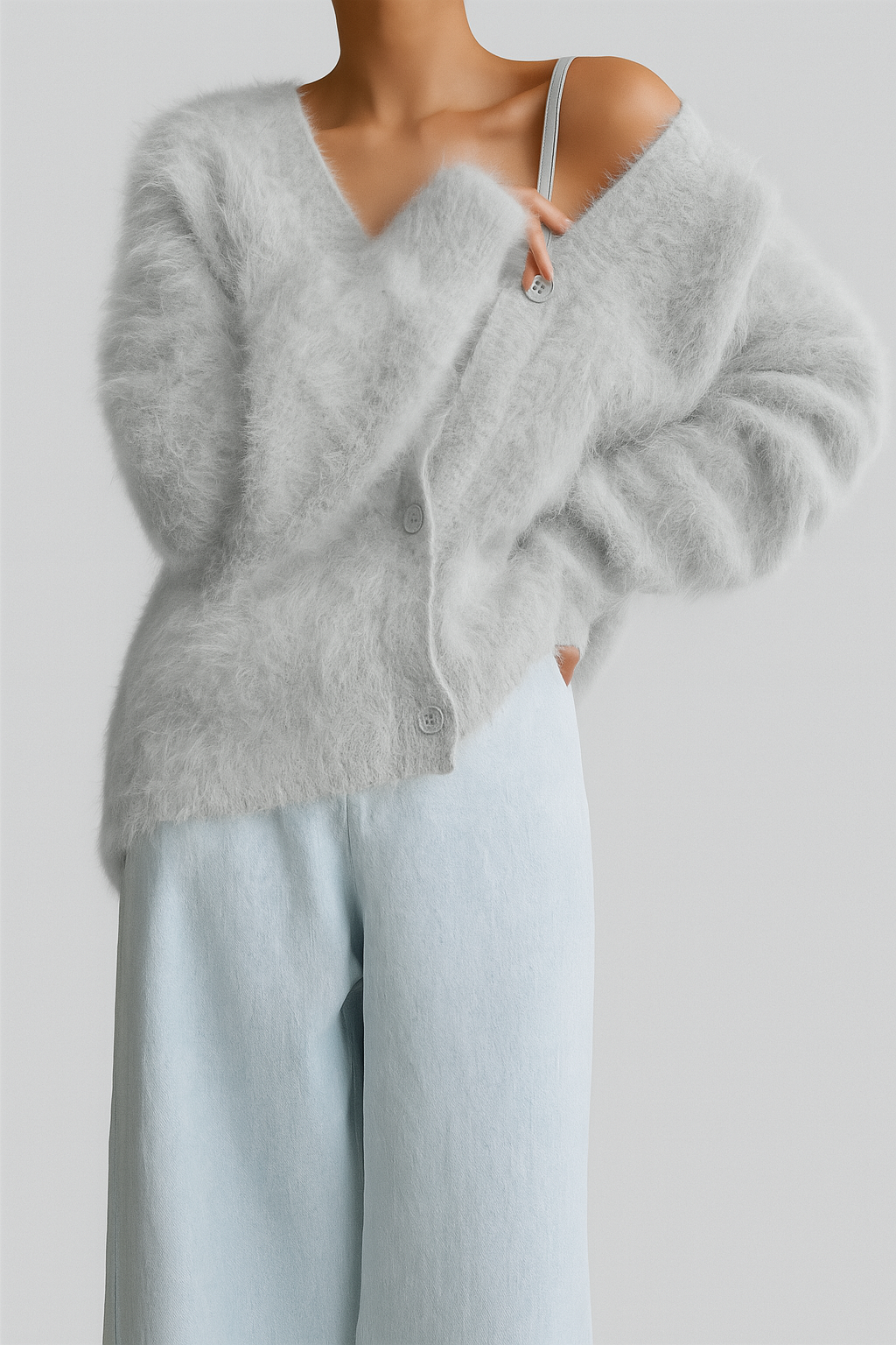 Street-Wave Luxurious Cashmere Cardigan For Women Soft Warm Knit With Button Front