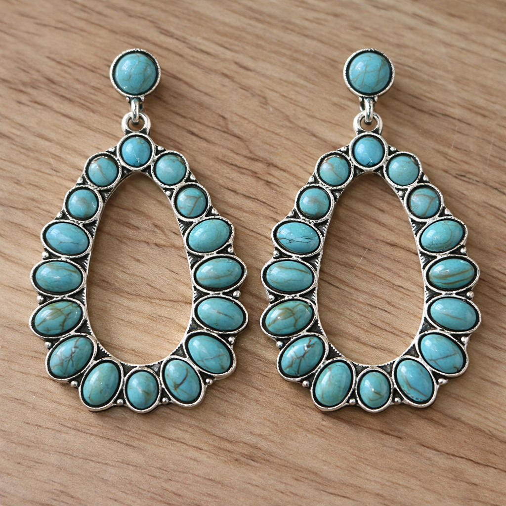 Women's Turquoise Earrings with Unique Design and Lightweight Feel - Street-Wave