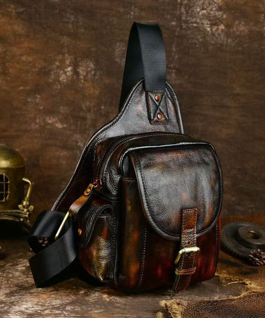 Sac à dos Chic Coffee en cuir de veau solide et durable - Street-Wave