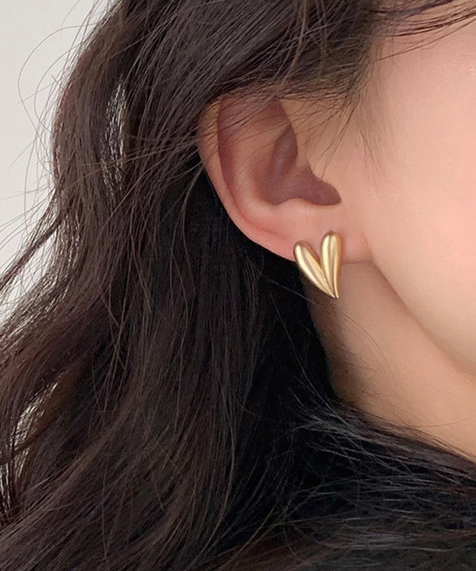 Boucles d'oreilles à tige chics en or et cuivre doré Love - Street-Wave