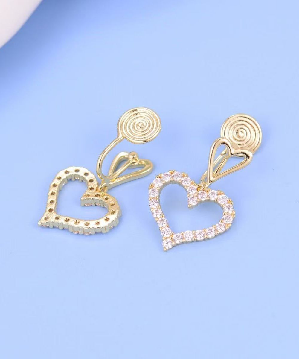 Boucles d'oreilles pendantes chics en argent sterling doré et zircons ajourés - Street-Wave