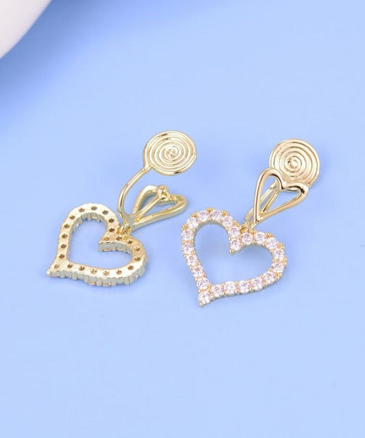 Boucles d'oreilles pendantes chics en argent sterling doré et zircons ajourés - Street-Wave