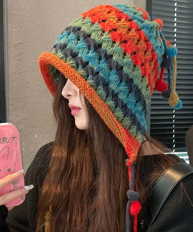 Chapeau boonie tricoté à la main chic arc-en-ciel - Street-Wave