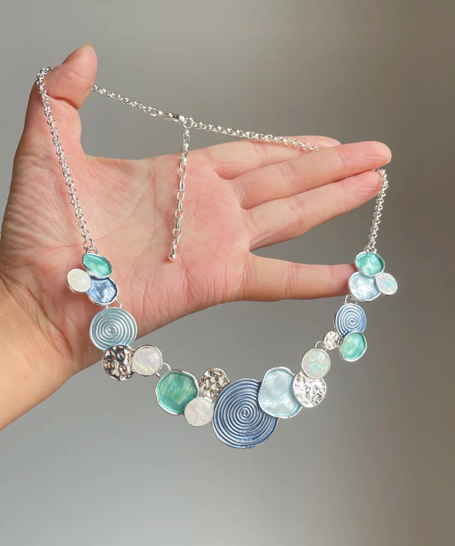 Collier lariat ajouré en argent sterling avec motif rose arc-en-ciel chic - Street-Wave