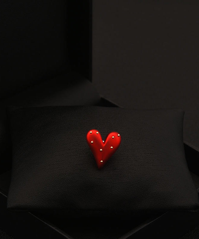 Broche Love chic en acier inoxydable rouge - Street-Wave