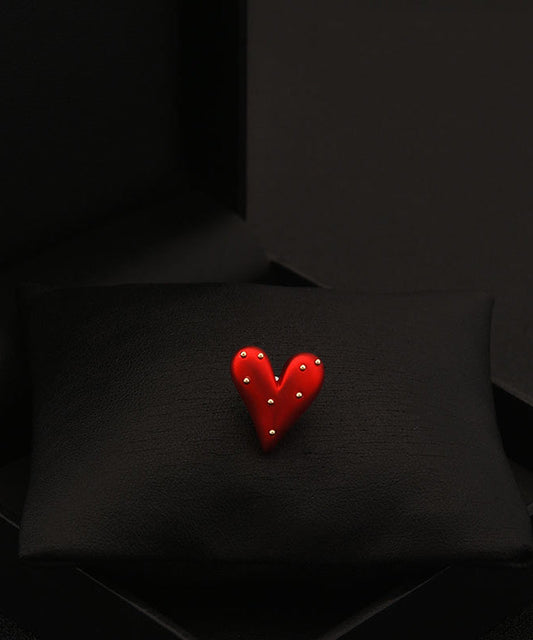 Broche Love chic en acier inoxydable rouge - Street-Wave