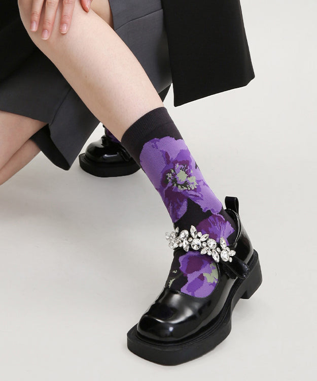 Chaussettes mi-mollet chics et polyvalentes en coton jacquard - Street-Wave