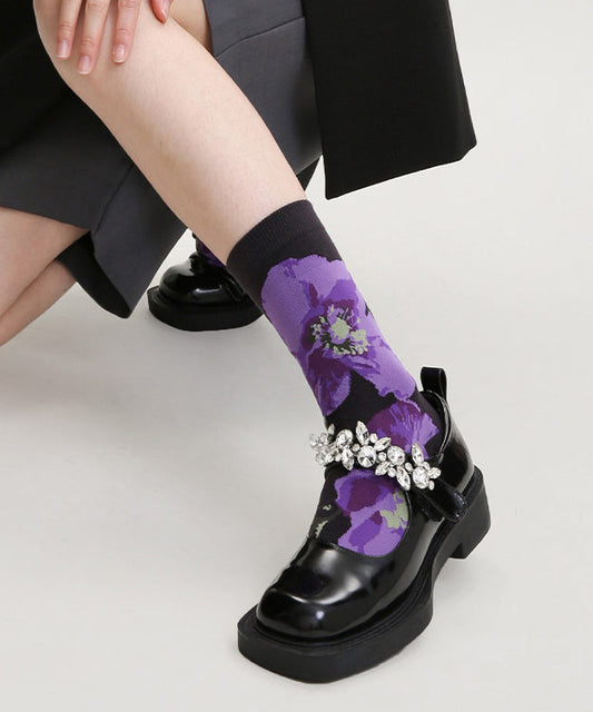 Chaussettes mi-mollet chics et polyvalentes en coton jacquard - Street-Wave