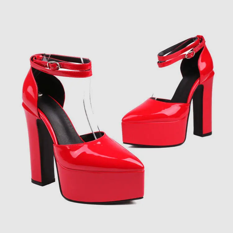 Street Wave Leather High Heels For Women Elegant And Comfortable