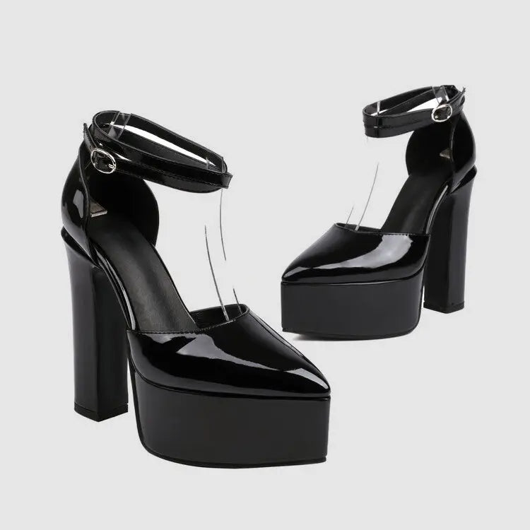 Street Wave Leather High Heels For Women Elegant And Comfortable