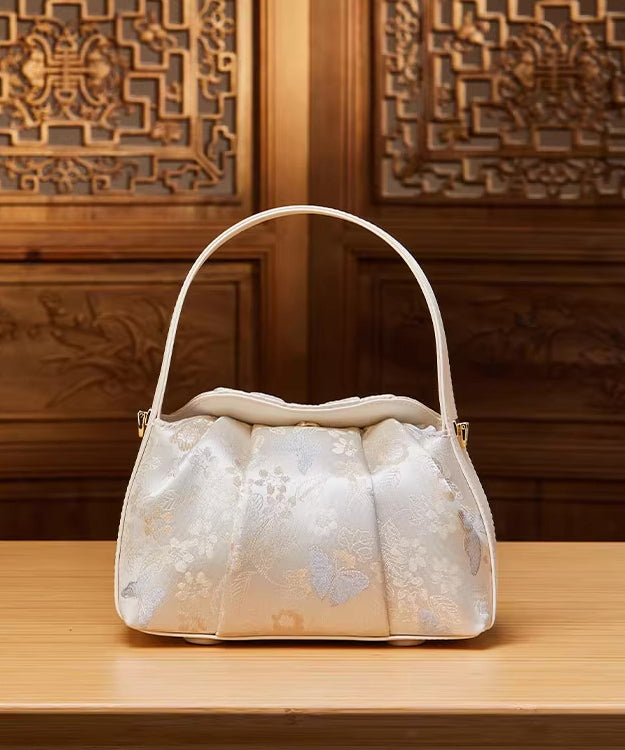 Sac fourre-tout polyvalent en jacquard beige de style chinois - Street-Wave