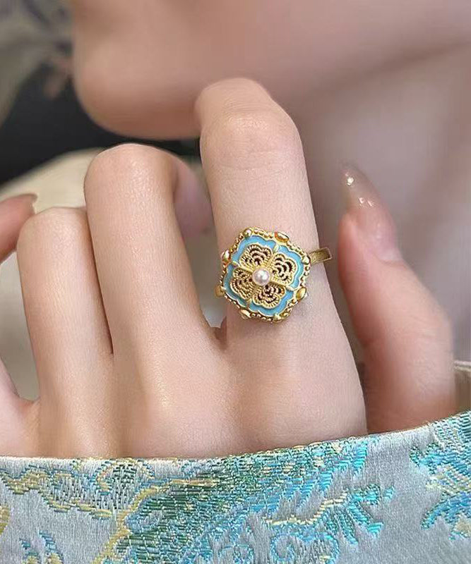 Bagues en or et perles de style chinois antiques - Street-Wave